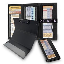 Foldable Nursing Clipboard 2 Pack Black Medical Nurse Organizer Board NEW
