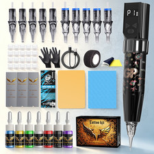 Tattoo Pen Kit, 1100mAh LCD  Screen Battery, Mixed Needles  Vibrant Ink.