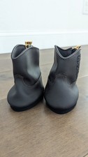 Build A Bear Cowboy Cowgirl Dark Brown Faux Leather Boots Western Teddy Shoes