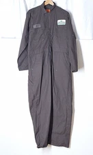 Red Kap Coveralls Men 42 RG Brown Workwear Full Zip Bio Gro Systems Patch