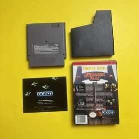 Jurassic Park Nintendo NES COMPLETE Cart w Box & manual Authentic Nice Condition