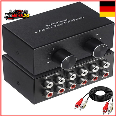 RCA Audio Schalter 4 In 2 Out Bidirektional Manuell