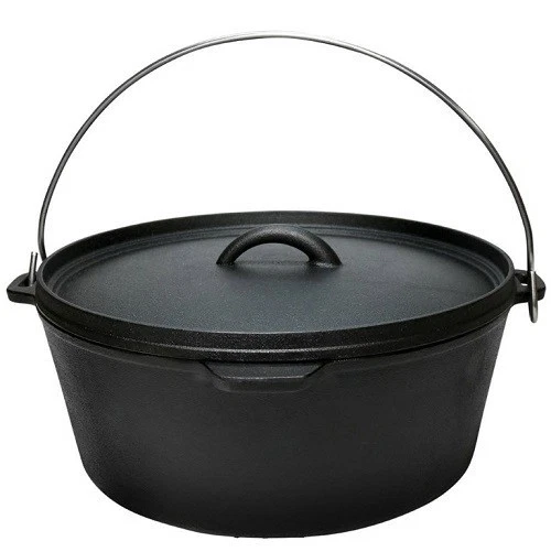 Carolina Cooker 9 QT Dutch Oven Cast Iron Preseason with Tripod, and Lid Lifter