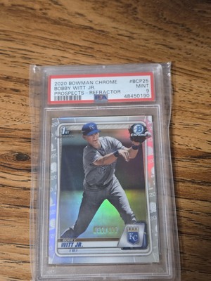 2020 Bowman 1st Chrome Refractor Bobby Witt Jr RC #/499 PSA 9