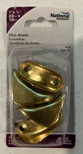 NATIONAL HARDWARE N226-233 Brass Finish Chair Braces 4 Pieces New FREE SHIPPING