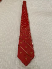 Knights of Columbus 100% mulberry silk, hand-made red tie, 61" long