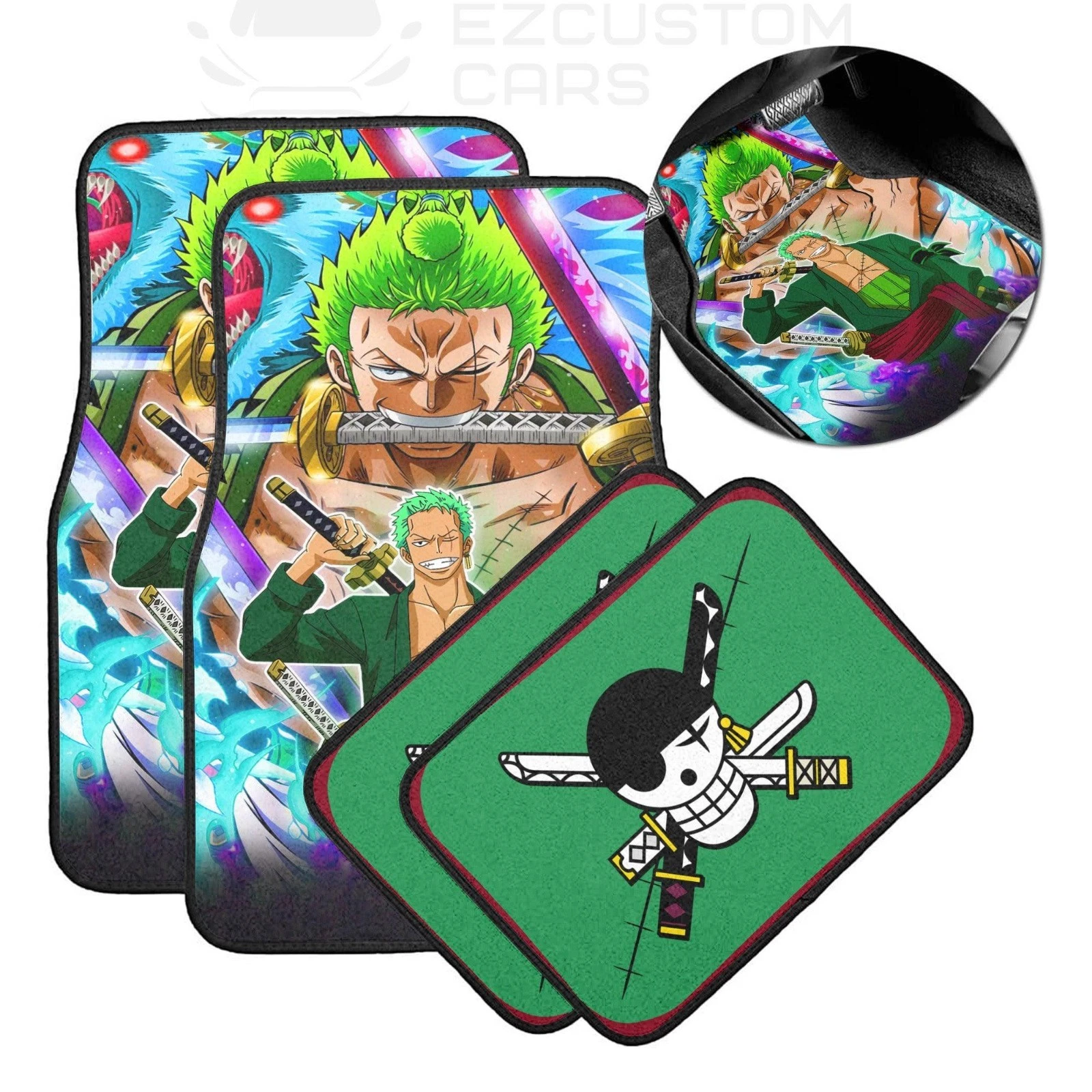 Roronoa Zoro One Piece Car Floor Mats Custom Anime Car Accessories