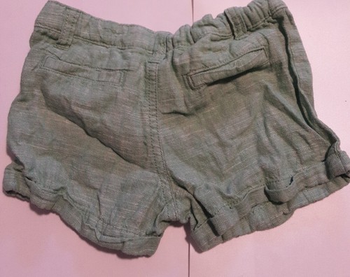 Toughskins Toddler Girls Green Casual Linen Adjustable Waist Shorts 5 - Picture 6 of 6