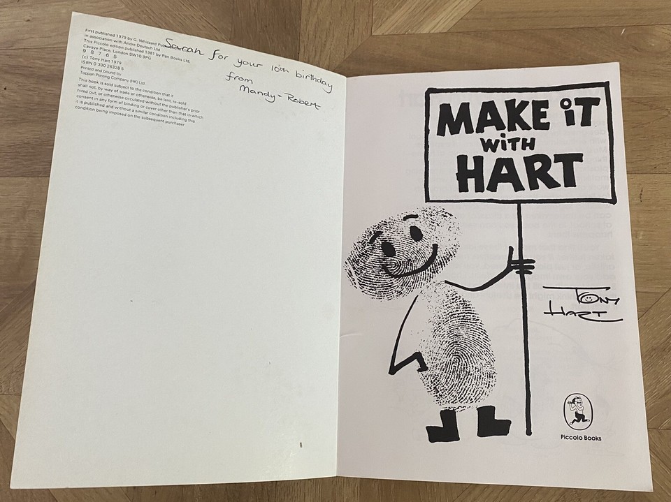 Make It With Hart Book Written & Published by Tony Hart Piccolo 1980's ...