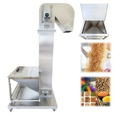 220V Enclosed Vertical Tipper Type Stainless Steel Feeder Granule Food Conveyor