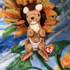Ty Original Beanie Baby Pouch The Kangaroo 1996 - Retired- Tag Unattached