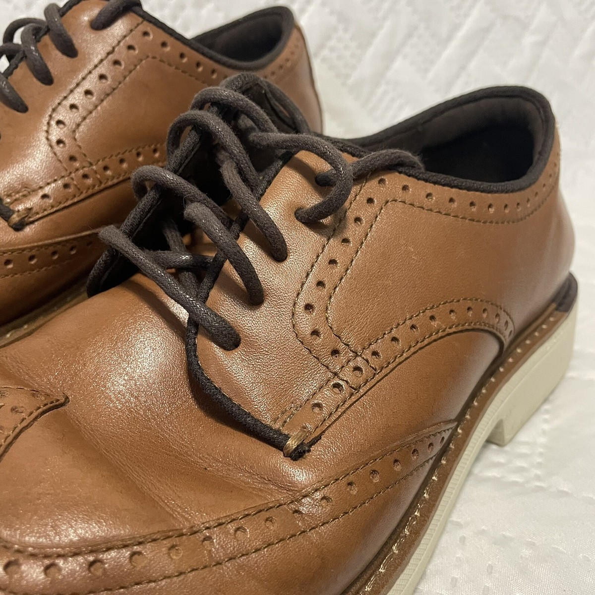 Cole Haan Go-To Wingtip Oxford Shoes Mens 8 M British Tan  display picture 2
