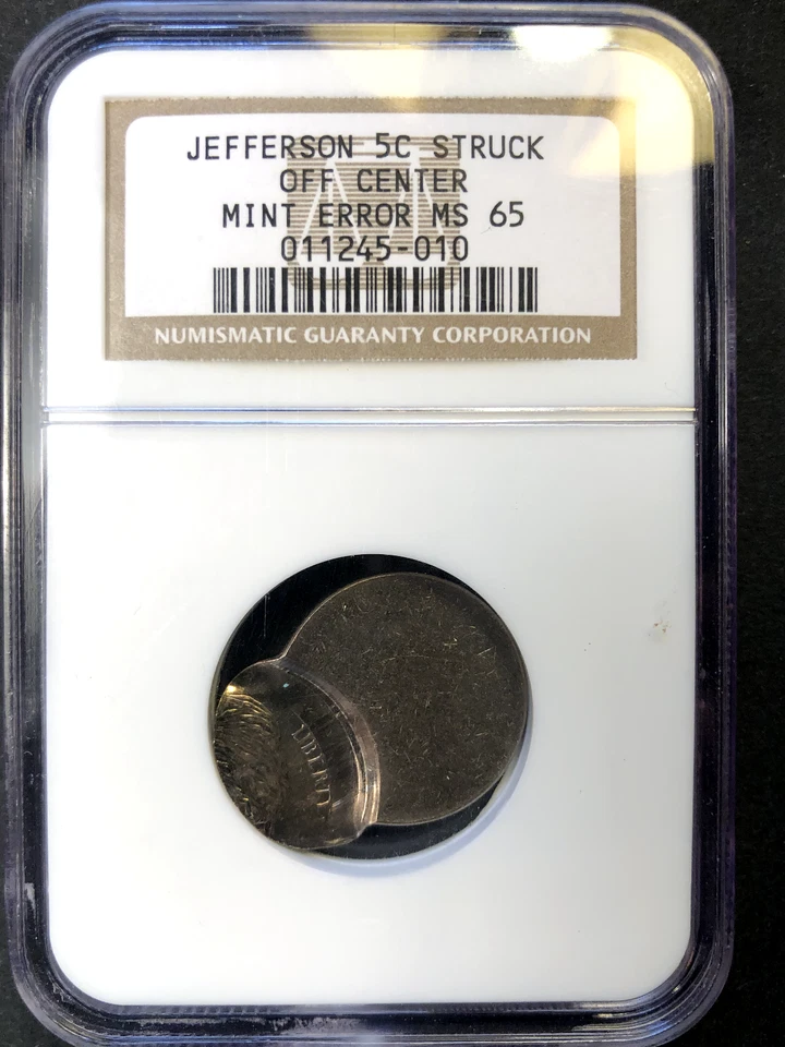 *DRAMATIC* Jefferson Nickel Double Struck Off Center Mint Error NGC MS65 UNIFACE - Image 3 of 4