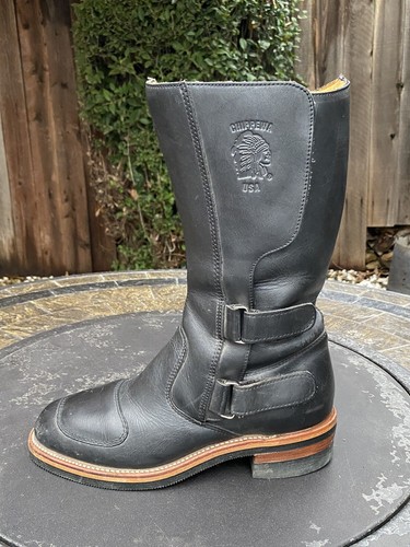 Chippewa Odessa Rally Motorcycle Boots Black Leather Men's Size 8.5 D USA Made - Picture 8 of 15