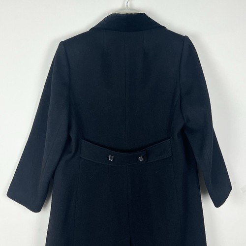 Evan Picone Merino Wool Long Black Coat Staple 8 Petite Lined Old Money Classic - Picture 10 of 15