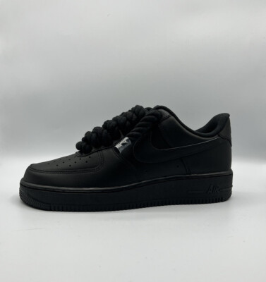 Nike Air Force 1 Black (Rope Laces) UK12 US13 | eBay UK
