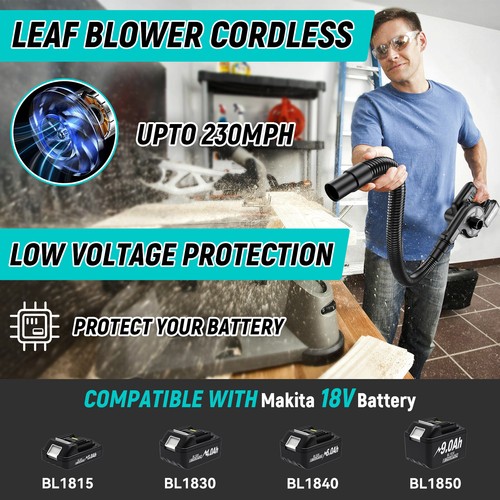 Leaf Blower & Vacuum 2 in 1 For Makita 18V LXT Cordless Compact Battery BL1860 - Picture 9 of 17