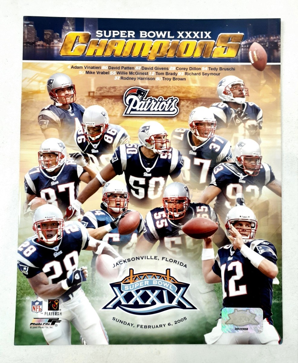New England Patriots NFL Super Bowl 39 XXXIX Champions Collage 8