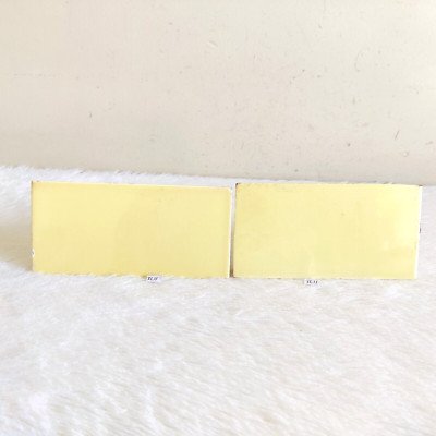 Antique Plain Yellow Ceramic Wall Furniture Tile Pair Wall Decorative Boho CT197