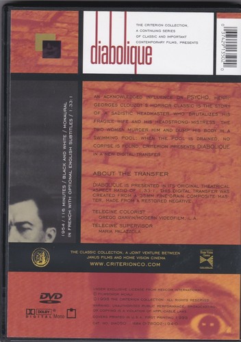 Diabolique - DVD (Region 1 NTSC) Criterion Collection - Picture 2 of 2