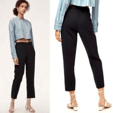 Wilfred Black Crepe High Rise Pull On Darontal Pants  Women's 0