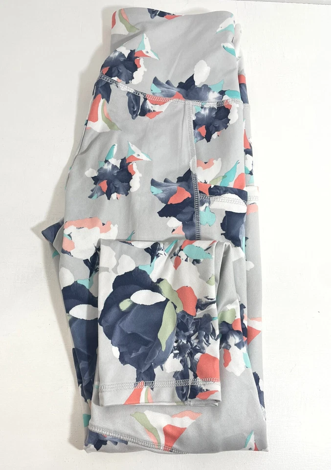 Leggings Marika Cintura Alta Gris Estampado Abstracto Floral Mujer Talla Mediana Yoga Foto 2 de 4