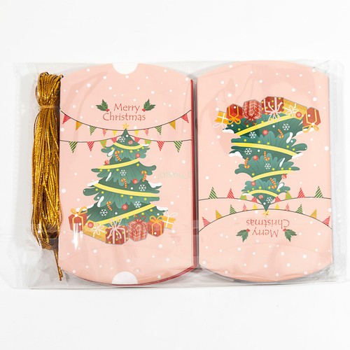10/20X Christmas Pillow Shape Candy Box Christmas Gift Box Cookie Box Party Bag - Picture 6 of 16