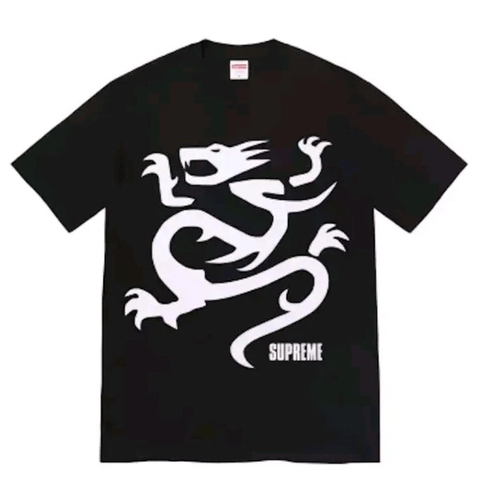 Tee shirt dragon profond Supreme Mobb, noir, taille grande SS23 DEADSTOCK NEUF