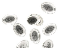 Bezel Cup, 4 Sterling Silver 10x8mm Oval Bezel Solid Back Setting Cup