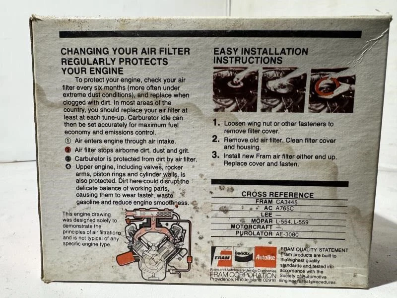 Purificador de aire 4-105 1,7 L compatible con 79-83 Horizon 19605 Foto 3 de 3