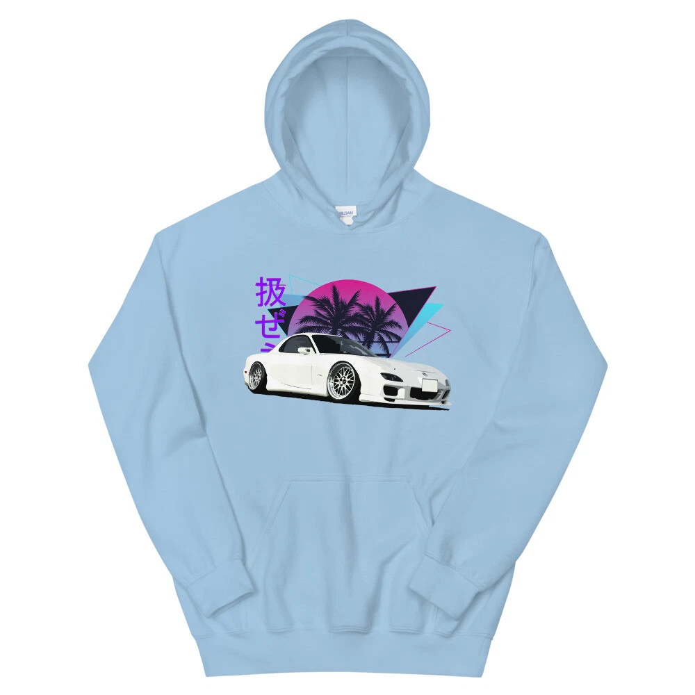 Vaporwave Aesthetic RX7 JDM Legend Car Tuning Drift Racing Unisex Hoodie