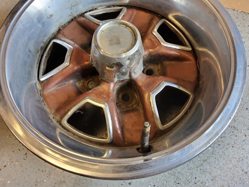 Oldsmobile Olds Cutlass 442 14" 14x6 Steel Rally Wheel Rim SS II w/ Trim OEM 3 - Picture 3 of 5