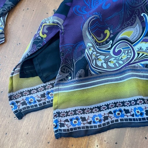 Womens Avenue Size 26/28 Purple Paisley Dolam Sleeve Blouse Plus - Picture 4 of 4
