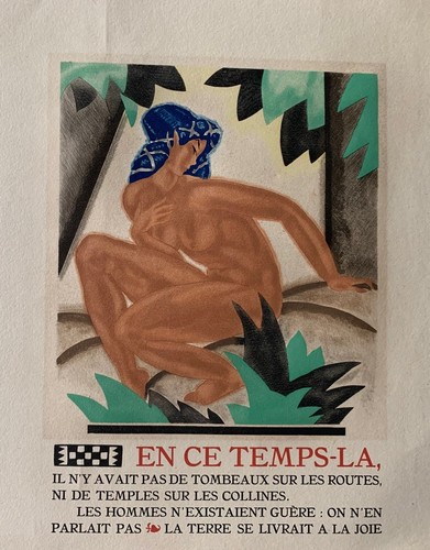 Two Rare Antique Art Deco Book Plates-"En Ce Temps-LA," & "Quand Danae" - Picture 2 of 4