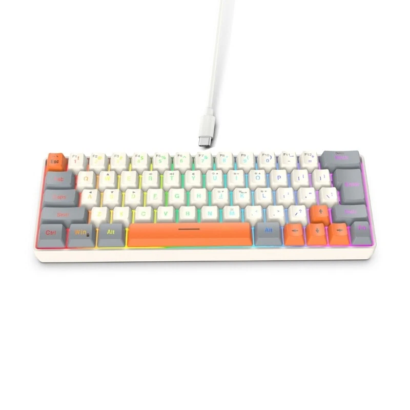 63-Key Mechanical Gaming Keyboard with LED Backlight for Office and Gaming