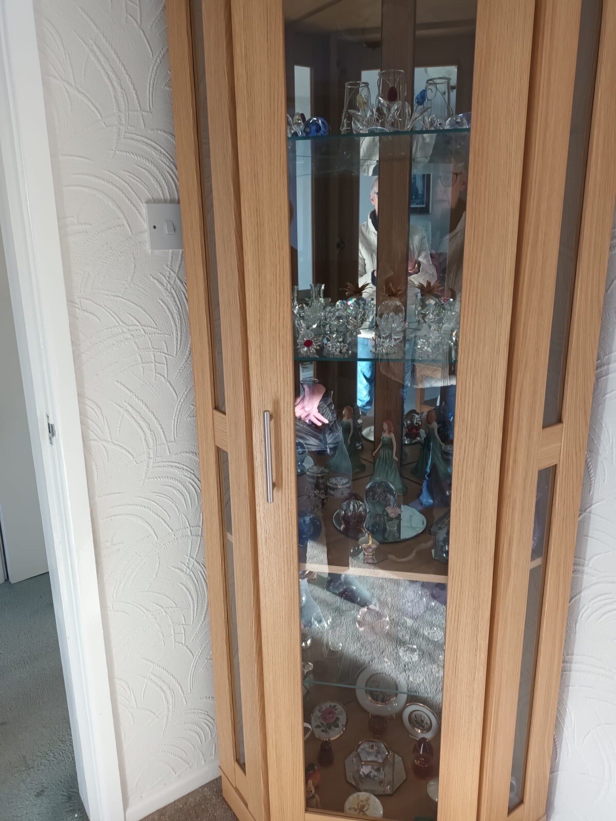 Illuminated glass corner display unit eBay