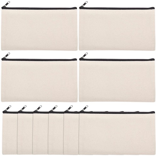 10 Pcs Blank Pencil Bag Cosmetic Makeup Bags Bulk Sublimation Canvas Travel