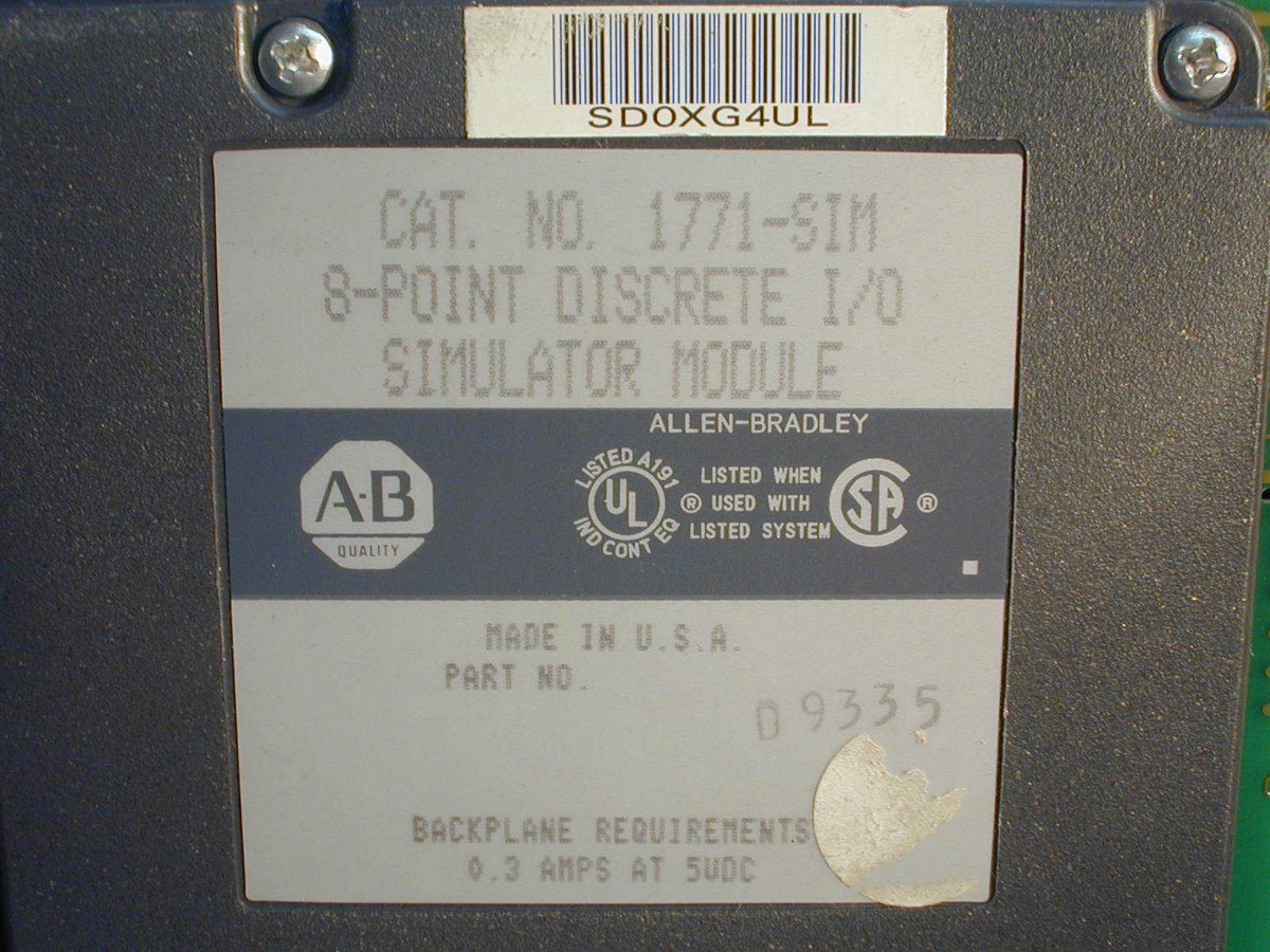 Allen Bradley 1771-SIM 8-Point Discrete I/O Simulator Module | eBay