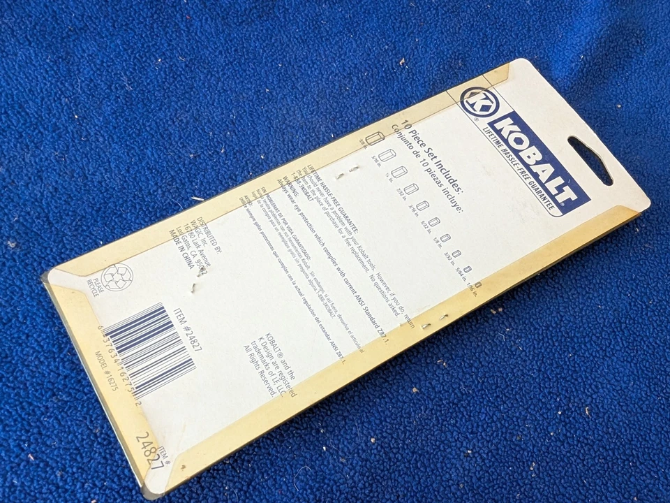 KOBALT  10 Piece SAE Hex Wrenches Item #24827 NEW - Image 2 of 2