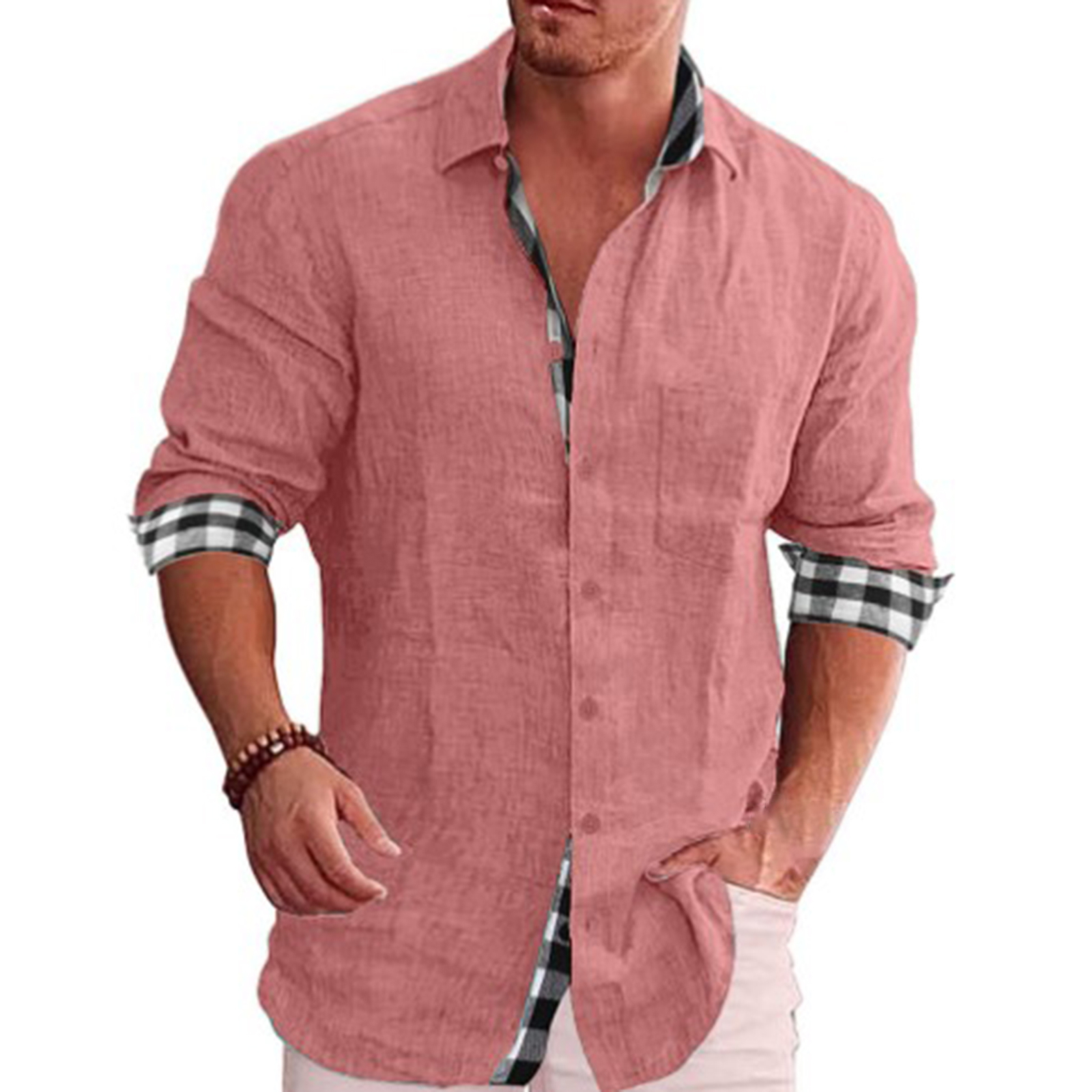 Men Shirt Long Sleeves Casual Wear Men Blouse Shirt Leisure Clothes