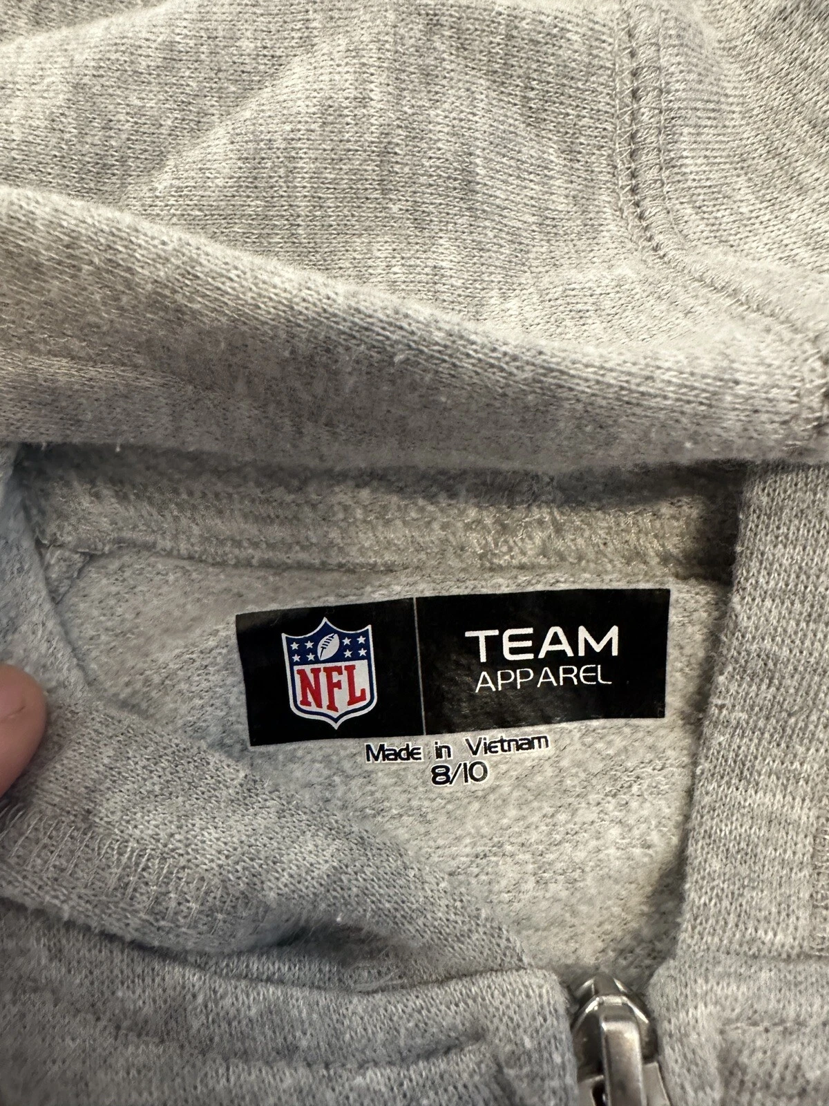 VETEMENTS Felpa con cappuccio New York Giants Youth taglia 8 10 NFL abbigliamento squadra