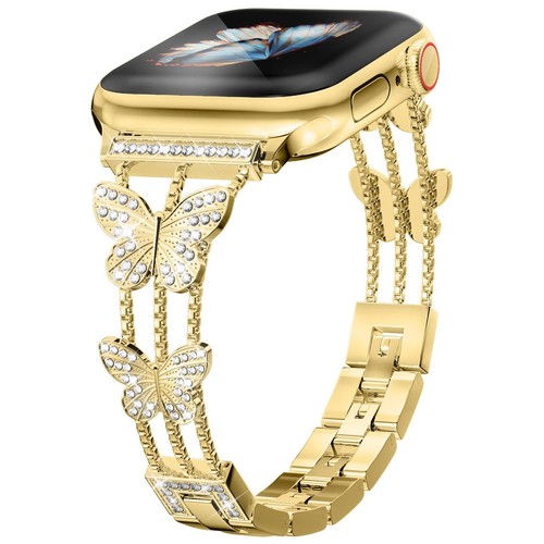 Bling Diamond Butterfly Metal iWatch Band Case For iWatch Series 10 9 5 1 Ultra - Picture 9 of 46