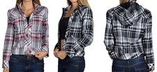 Red or Black Plaid Zip Front Removable Hood Shirt Jacket Lined Windbreaker 
