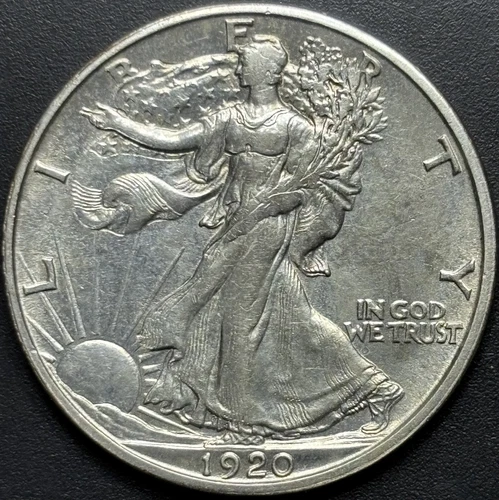 1920-S 50C Walking Liberty Half - Raw AU - See Pictures