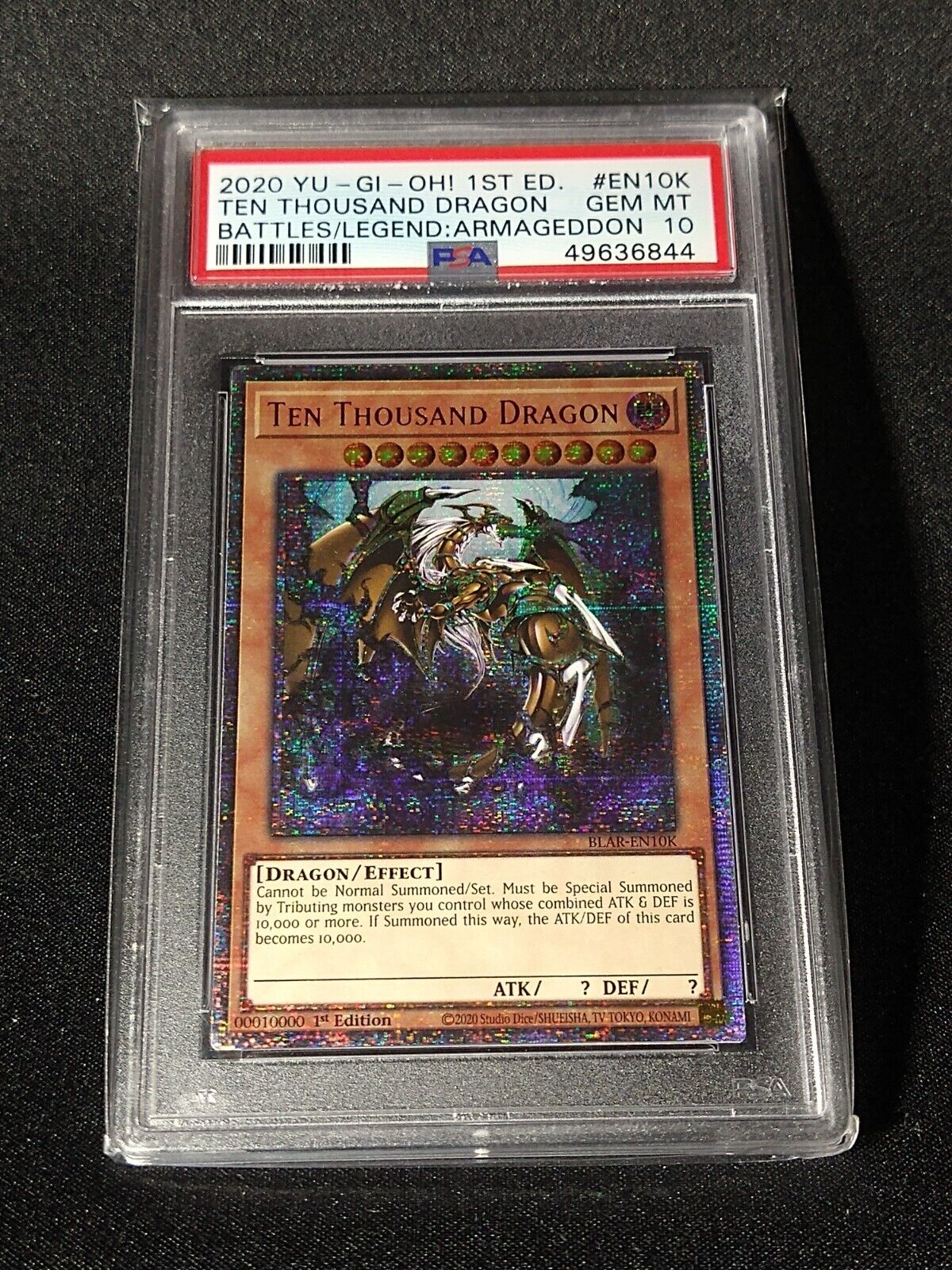 Yugioh Ten Thousand Dragon BLAR-EN10K 1st Starlight PSA10 GEM MINIT