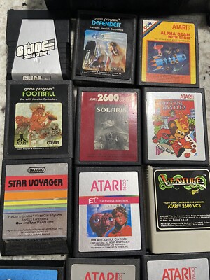 Vintage Atari CX- 2600 Video Game Console Lot With Games