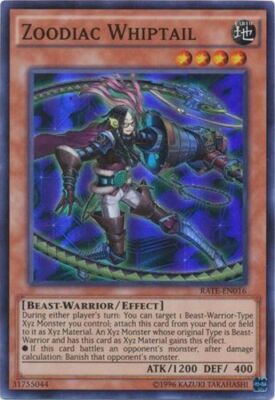 Yugioh! LP Zoodiac Whiptail - RATE-EN016 - Super Rare - Unlimited Edition Lightl