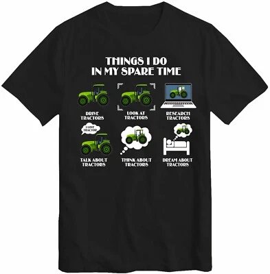 BESTCOLLECTION T-Shirt Things I Do In My Spare Time Drive Traktoren Bauern Geschenk Kinder Jungen Männer