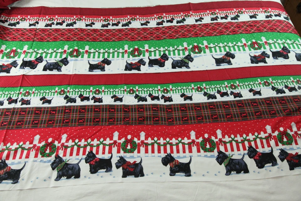 7.5Y Vintage Springs SCOTTIE DOG  Plaid Tartan Terrier Border Cotton Fabric - Image 2 of 4