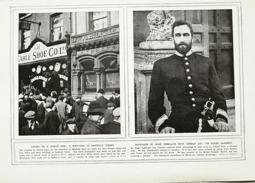 1916 WWI WW1 PRINT LOOTED BY A DUBLIN MOB BOOT SHOP SIR ROGER CASEMENT